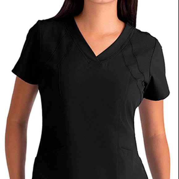 Barco Uniforms Tops - Black Scrub Top- S